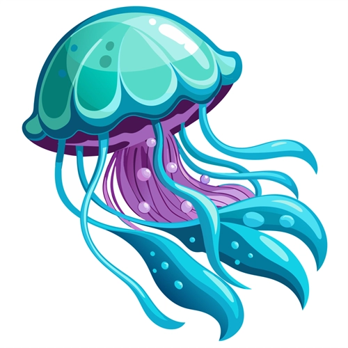 Under the Sea Theme Jellyfish Transparent Sticker